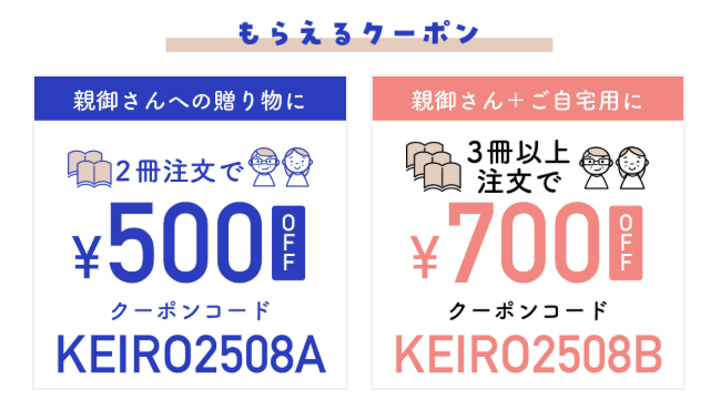 Photobackでもらえる敬老の日クーポン
